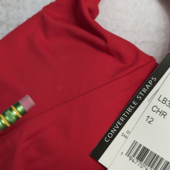 La Blanca Cherry Red Island Goddess Underwire Twist Front Bra Top Size 12 New - Picture 5 of 11